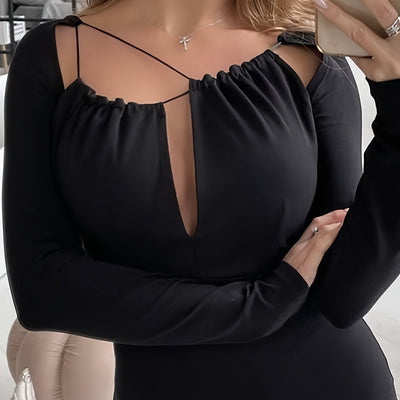 New Long Sleeve Asymmetric Cut Tight Dress