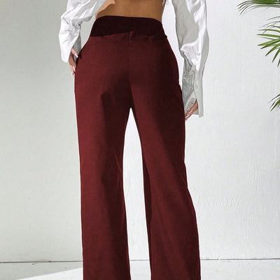 Elegant Fashion High Waist Wide Leg Pants