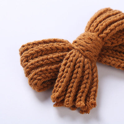 Big Knitted Bow Handmade Hairpin