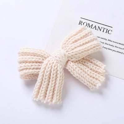 Big Knitted Bow Handmade Hairpin