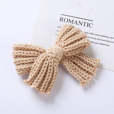 Big Knitted Bow Handmade Hairpin