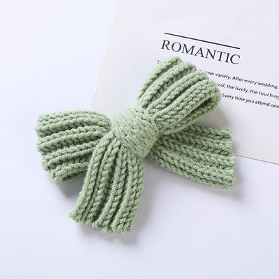 Big Knitted Bow Handmade Hairpin