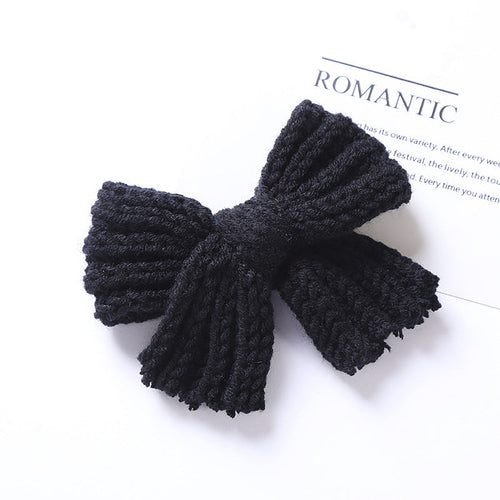 Big Knitted Bow Handmade Hairpin