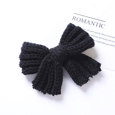 Big Knitted Bow Handmade Hairpin