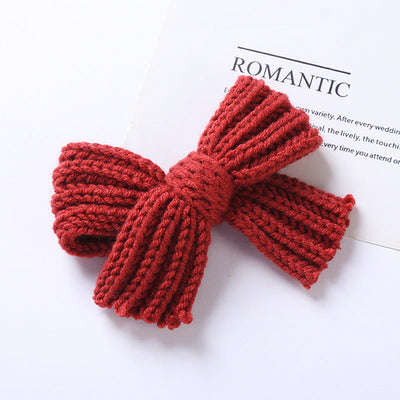 Big Knitted Bow Handmade Hairpin